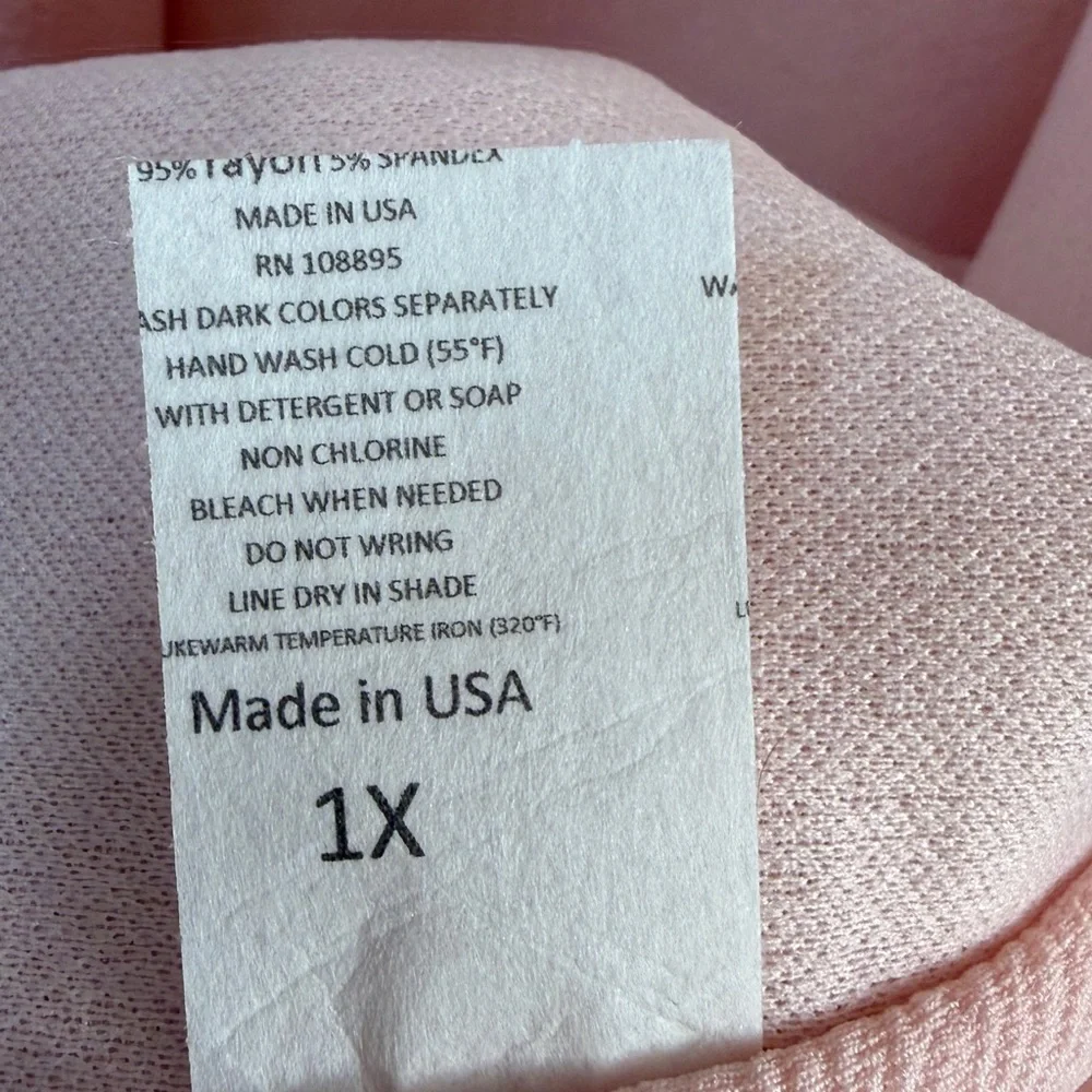 🌸 Hybrid & Co. Peach Pink Textured Blazer | Plus Size 1X | NWT - Picture 4 of 11